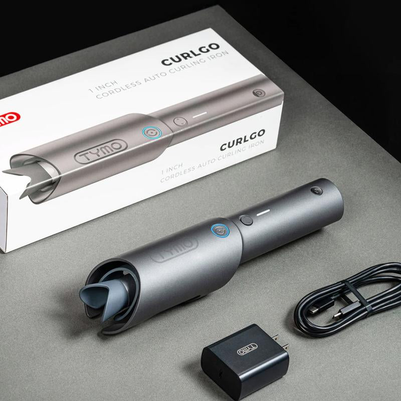 TYMO CURLGO - Cordless Automatic Curling Iron Negative Ionic with Comfort Handles Comfortable Handle Heated Curler Hair Curler Waver
