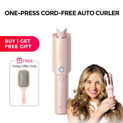 TYMO CURLGO - Cordless Automatic Curling Iron Negative Ionic with Comfort Handles Comfortable Handle Heated Curler Hair Curler Waver