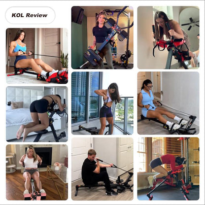 TOUSAINS 2 in 1 Abmachine Combine Rowing Machine with Adjustable Height,Levels and LCD Monitor, Foldable Abdominal Crunch| Stomach Workout Exercise Equipment at Home Fallfreshness