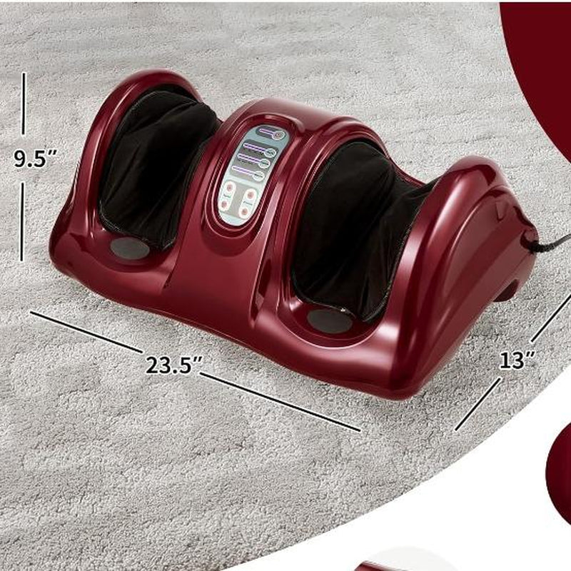 Costway Shiatsu Foot Massager Machine, COSTWAY Deep Kneading Rolling Massage for Feet, Leg Calf Ankle, Electric Massager W/Remote, 4 Massage Modes, Burgundy-Deals for You Days
