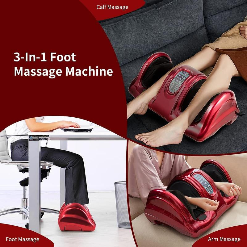 Costway Shiatsu Foot Massager Machine, COSTWAY Deep Kneading Rolling Massage for Feet, Leg Calf Ankle, Electric Massager W/Remote, 4 Massage Modes, Burgundy-Deals for You Days