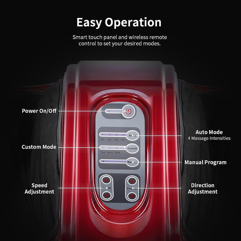 Costway Shiatsu Foot Massager Machine, COSTWAY Deep Kneading Rolling Massage for Feet, Leg Calf Ankle, Electric Massager W/Remote, 4 Massage Modes, Burgundy-Deals for You Days