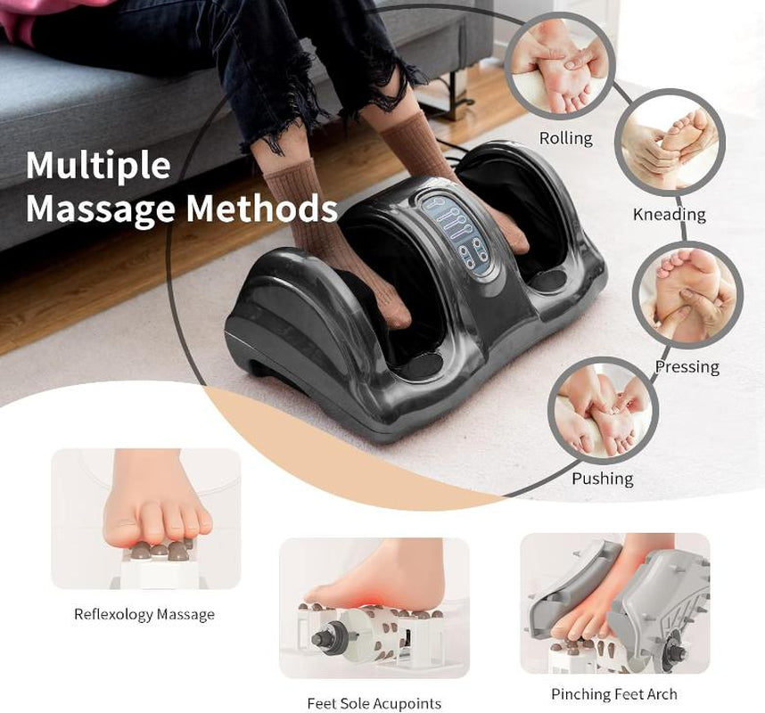 Costway Shiatsu Foot Massager Machine, COSTWAY Deep Kneading Rolling Massage for Feet, Leg Calf Ankle, Electric Massager W/Remote, 4 Massage Modes, Burgundy-Deals for You Days